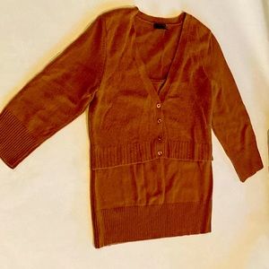 EUC Prague Women 100% Cashmere Top with Attached Cropped Faux Cardigan Size L